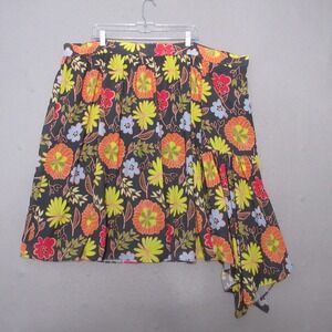 Eloquii Floral Skirt - Black, Yellow, Orange, Red